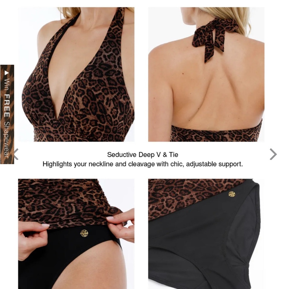 Popilush Animal Print Halter Swimsuit - Picture 2 of 8